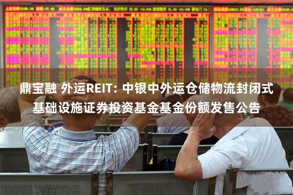 鼎宝融 外运REIT: 中银中外运仓储物流封闭式基础设施证券投资基金基金份额发售公告